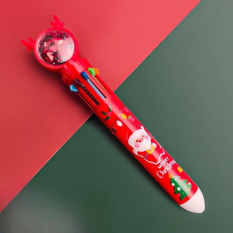 

Шариковая ручка Декор для рождественского подарка С Рождеством Десятицветная Домашнее рождественское украшение Ручка Праздничная шариковая ручка Милая нажимная Детская