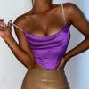 Sexy Women's  Suspender  Vest Rhinestone - Strapped Satin Crop Camisole: Chic & Sparkly, Multiple Colors Available