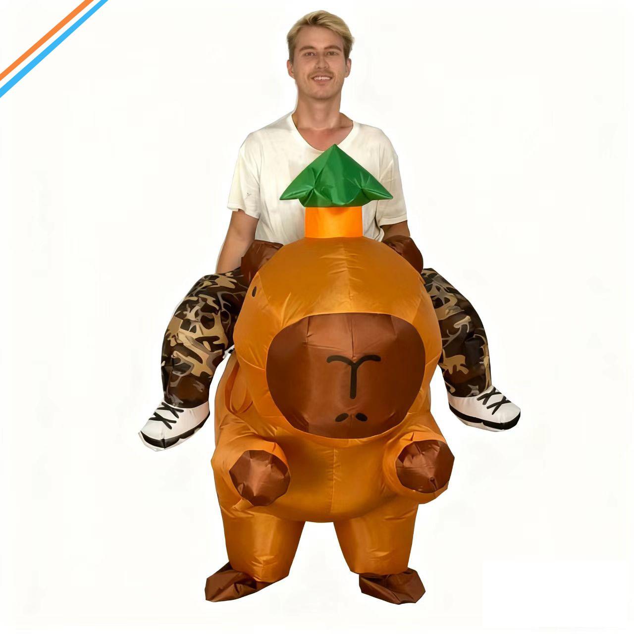 

Cycling Kapibara Inflatable Costume Funny Doll Costume Prom Makeup Prop Costume Doll Inflatable Costume One size fits all for adults 150-190cm