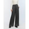 ELLE Women's High-Waist Wide-Leg Gray Casual Pants