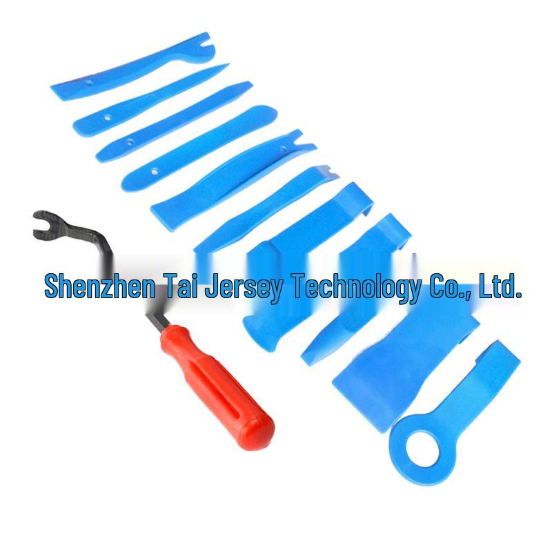 12-Piece Car Audio Interior Removal & Modification Tool Set - Blue Pry Bars & 6" Screwdriver Combo