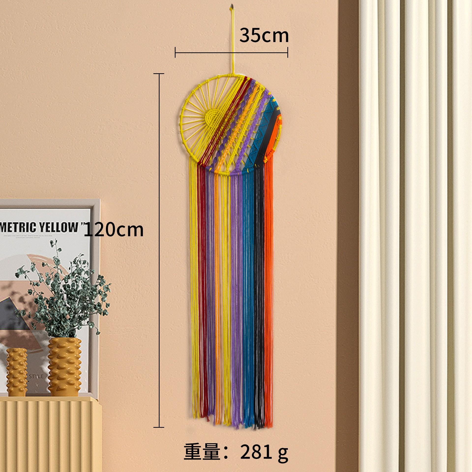 

2024 Новый красочный гобелен с кисточками в виде кольца, ткет богемное радужное дерево жизни, демонический глаз, настенный гобелен, украшение для стен