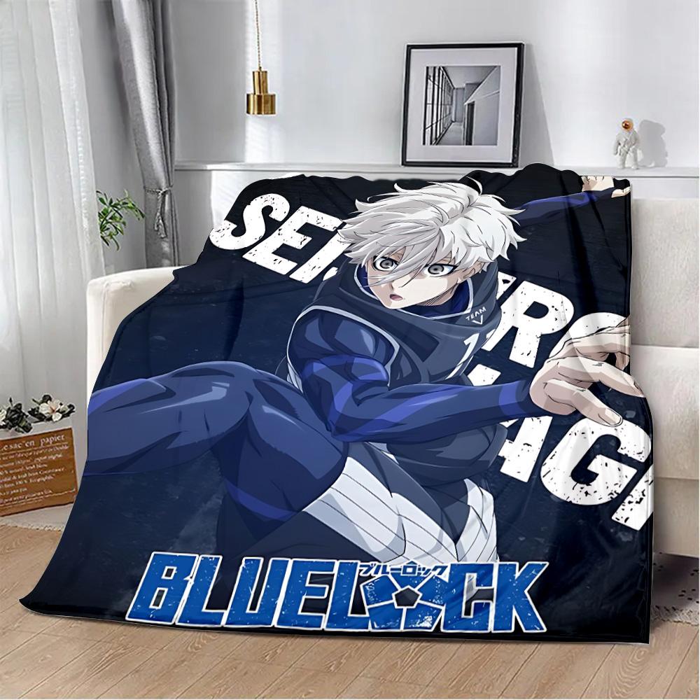 Koc z nadrukiem anime Blue Lock Japonia Koc piknikowy Ciepły koc Miękki i wygodny koc Dom Podróż Prezent urodzinowy