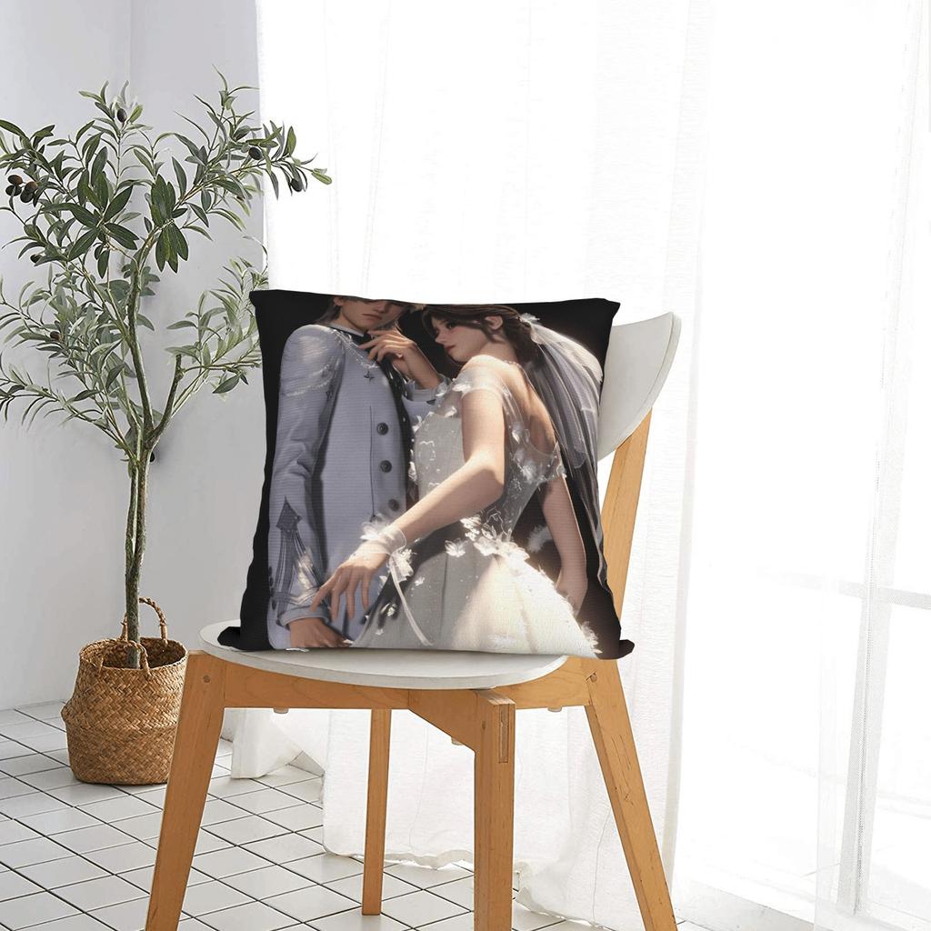 Liebe und Tiefraum Kissenbezug Spiel für Mädchen Quadratischer Kissenbezug Für Wohnzimmer Sofa Lustiger Kissenbezug