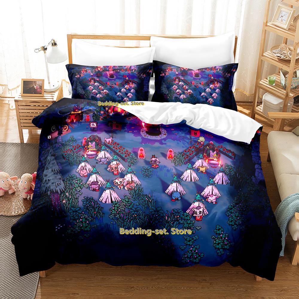 Comforter Cult Of The Lamb Bedding Set Single Twin Full Queen King Size Bed Set Adult Kid Bedroom Duvet Set Print Anime Bed
