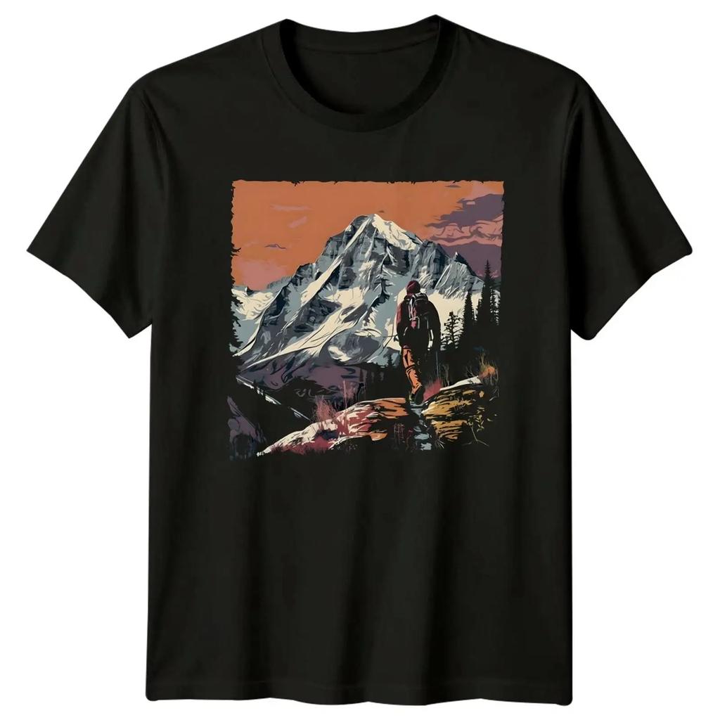 Explore The Majestic Mountains Abenteuer T Shirt Bergwandern Outdoor Vintage Breathable Casual Versatile Comfortable