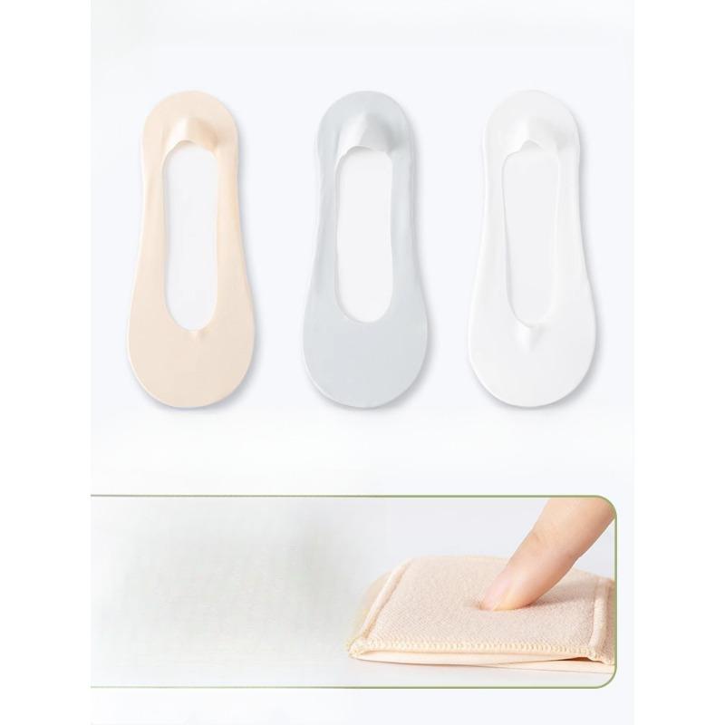 3 Pairs of Female Summer Thin Cotton Non Drop with Anti Skating Silk Shallow Mouth Invisible Deodorant Sweat Socks