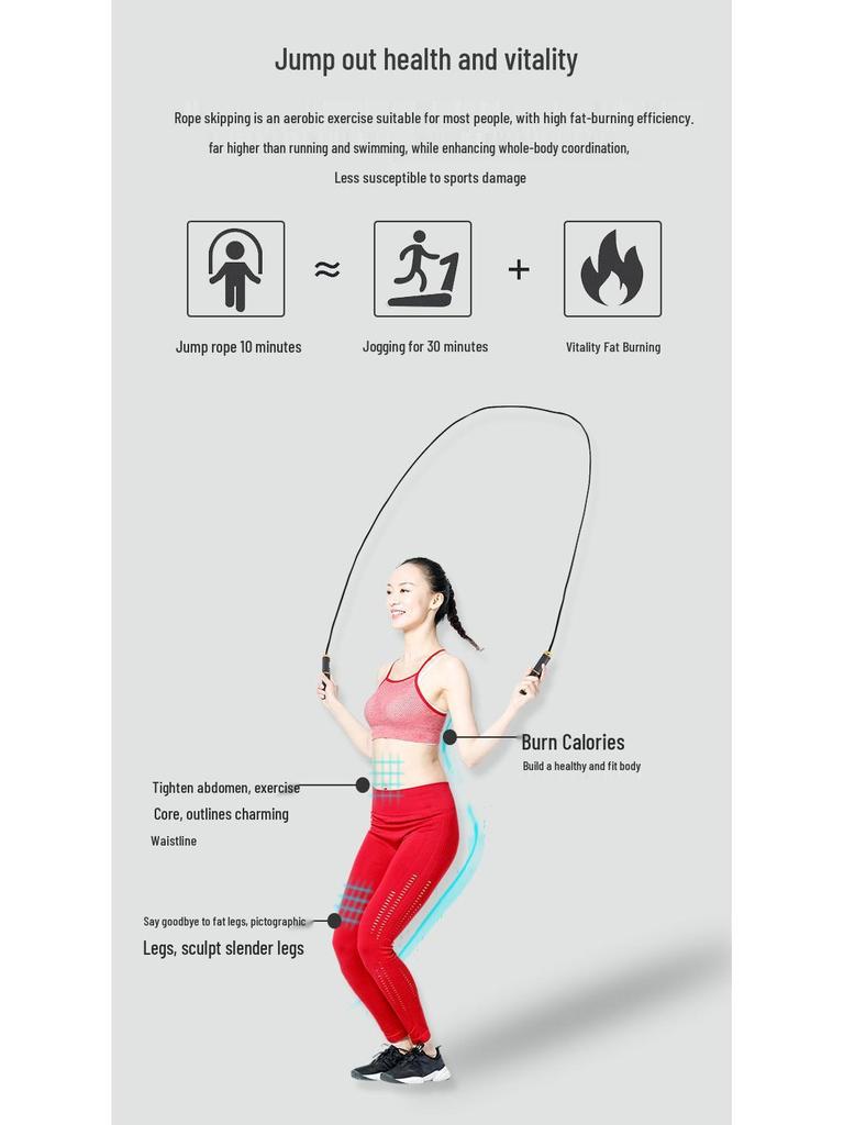 Intelligentes kabelloses und kabelgebundenes Springseil für Fitness und Prüfungsvorbereitung