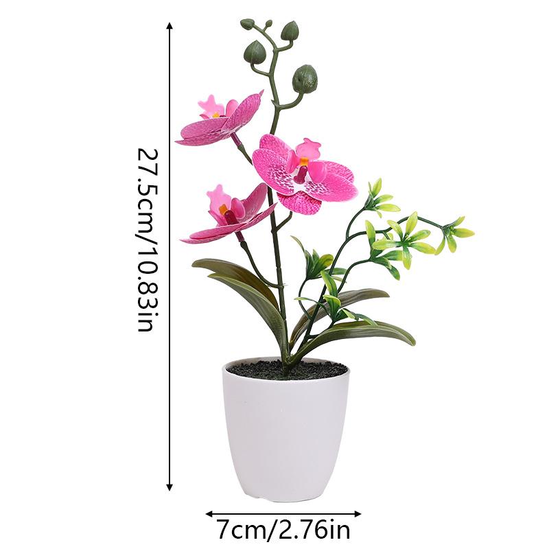 Bonsai Artificial Butterfly Orchid Silk Flower Potted Fake Plants For Home Garden Decoration Office Room Table Ornaments Wedding