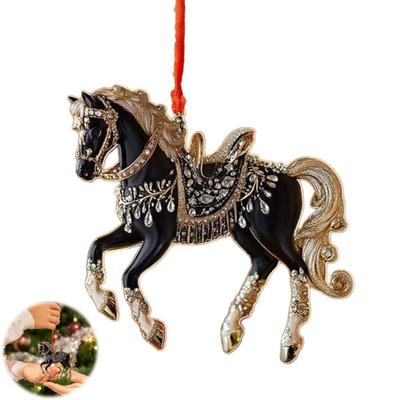 Car Rearview Mirror Pendant Acrylic Horse Car Charm Christmas Tree Ornament Personalized Hanging Accessory