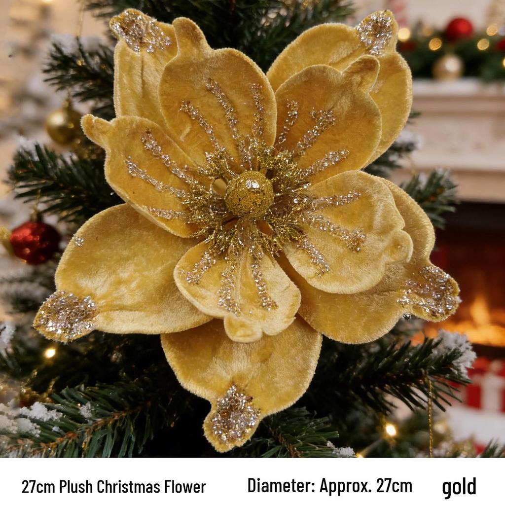 Velvet Sequin Magnolia Christmas Decorations