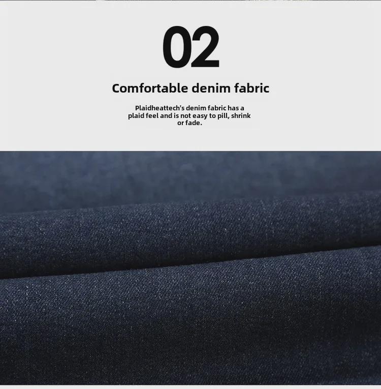 Men's American-Style Casual Denim Cotton Jacket with Plush Lining, Loose Fit, Thickened for Cold Weather.