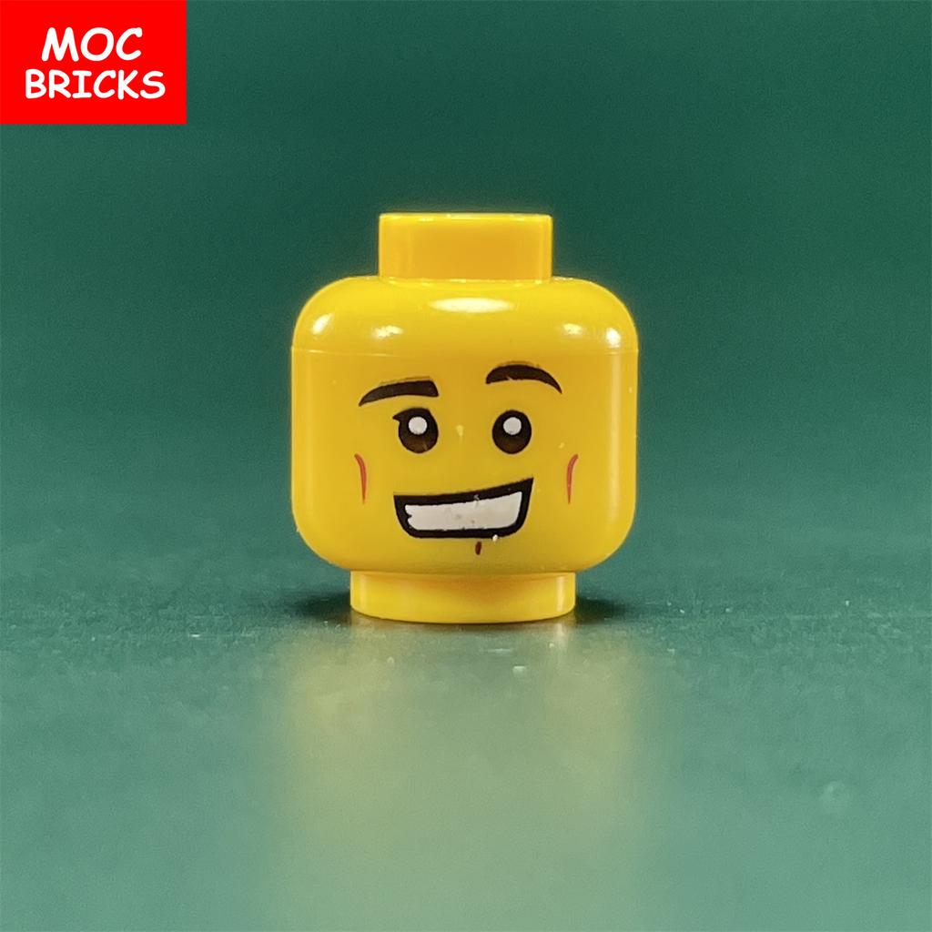 10 Stück MOC Steine Jungen und Mädchen Gesichtsausdruck Figur Kopf Pädagogische Bausteine Spielzeug für Kinder Geschenk