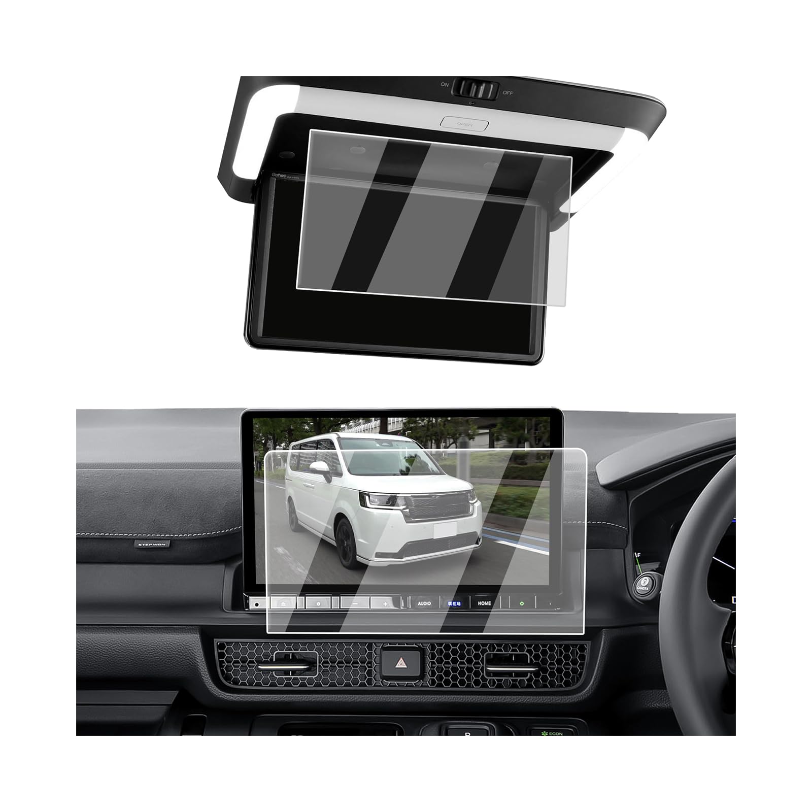 

ECOZEN Honda Stepwgn RP Series rp8 rp7 rp6 Protective Film Navigation 1pc Rear Seat Display 9H Tempered Glass Dedicated Rear Monitor Film Scratch