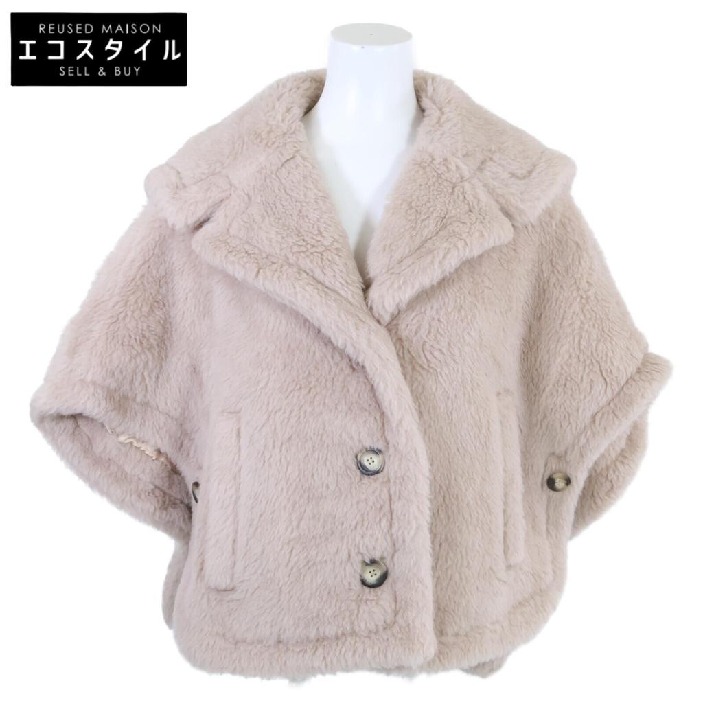 Max Mara In Good Condition, Genuine Japanese Product, 23473601376, Alpaca X Wool X Silk Teddy Bear Cape Poncho, Short Coat SM Sand beigeUsed