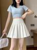 Women's Summer High-Waisted Pleated A-Line Skirt - Slimming, College Style, Anti-Exposure
