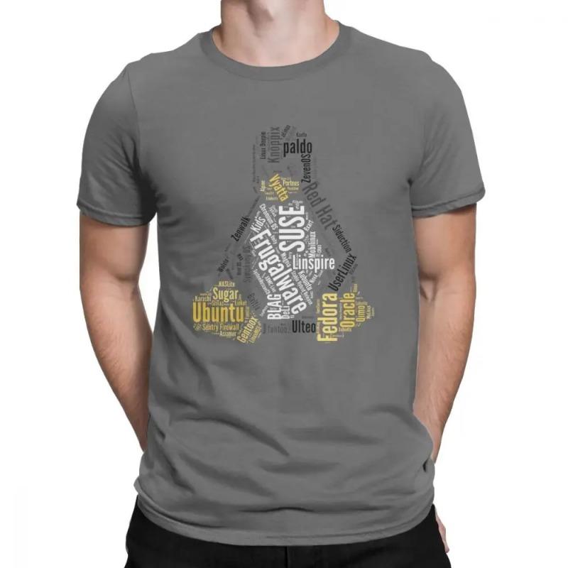 Novelty Tux Linux Distro Distribution Ubuntu T-Shirts Men Harajuku Cotton T Shirt  Tee Shirt Printing Sweatshirt