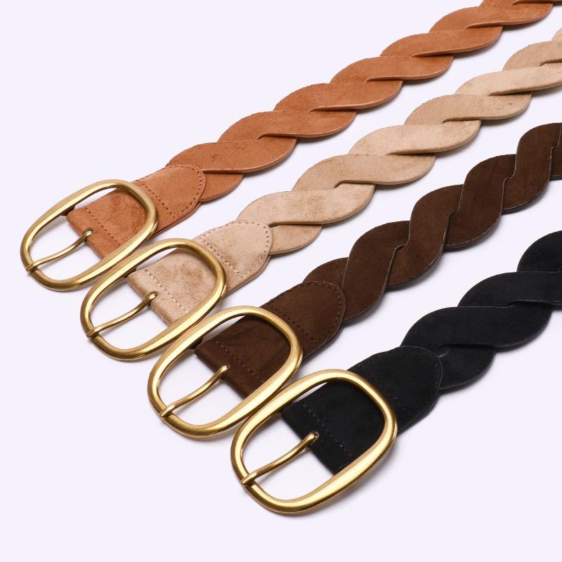 Fashionable Retro Wide-Woven Braided Women’s Belt TrendyVersatile High-End Suede Coat and Dress Belt with Waist Sash