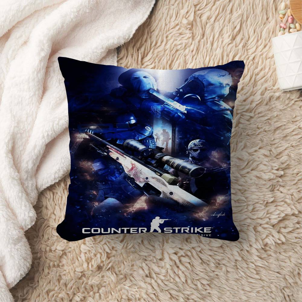 Counter-Strike Cs Decorative Room Aesthetics Pillow Case Home Decor Bedroom Sofa Bed Couch Pillow Cover 45X45