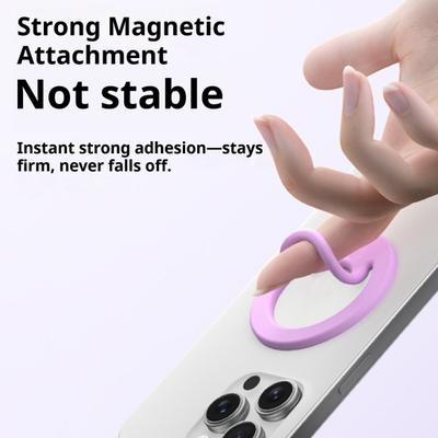 Magnetický držák prstenu na telefon Silikonový úchyt na telefon Stabilní Šetrný k pokožce Držák prstenu pro selfie pro prohlížení bez použití rukou