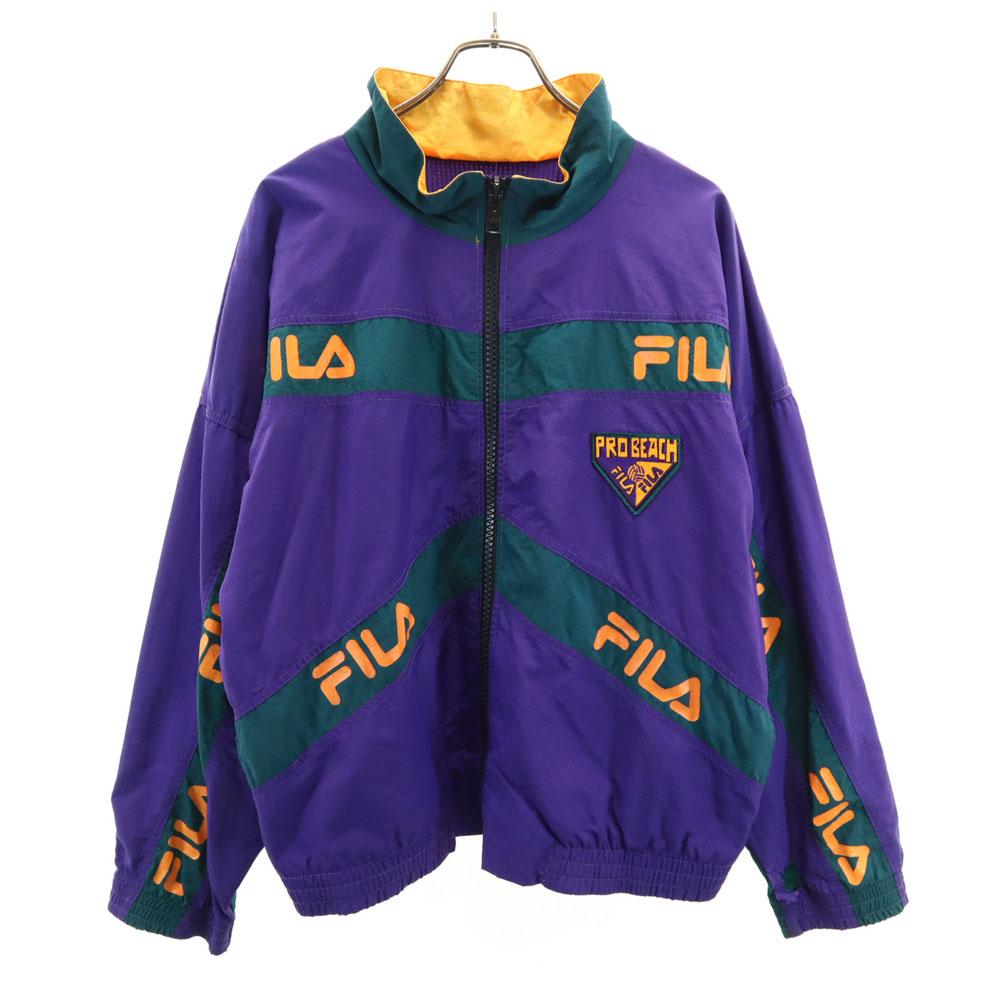 Fila 90s Old USA Made Nylon Jacket M Purple Mesh Lining Men's Used