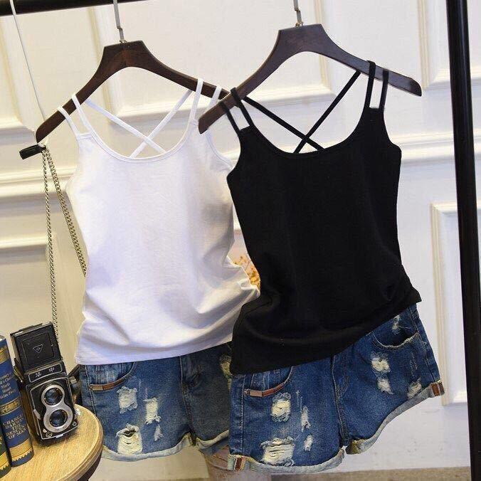 Women's Solid Color Slim Fit Camisole - Anti-Exposure Base Layer (1-2 Pieces) for Inner or Outer Wear