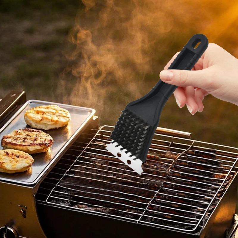 2 In 1 Steel Wire Bbq Barbecue Grill Oven Cleaner Cleaning Brush Metal Scrapers Bird Cage Scraper Brush Kitchen Accessories