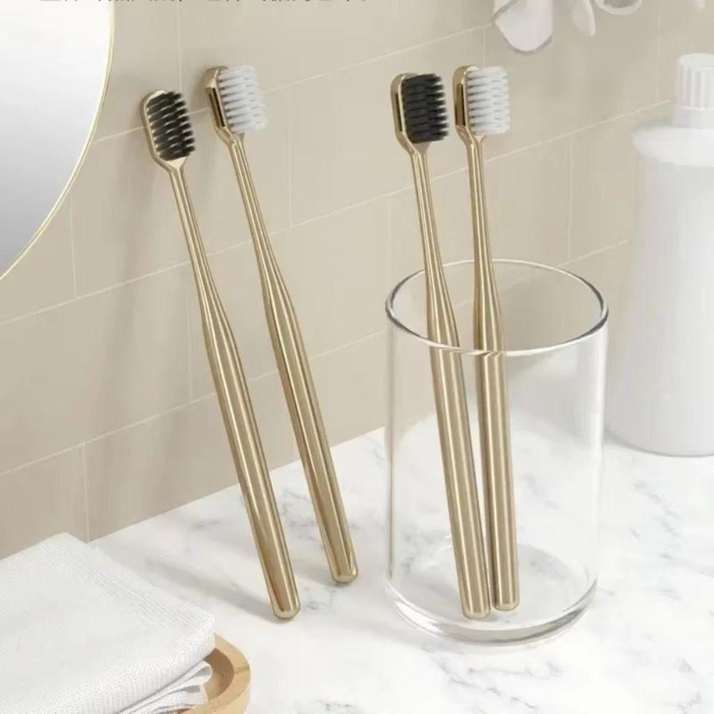 Gold Silver Dental Brushes Deep Cleaning Adult Tooth Brush Oral Care Manual Toothbrush Adult Use