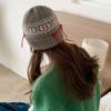 Coldproof Knitted Pullover Hat Woolen Beanies Cap Ethnic Style Jacquard Woolen Hat  Girls