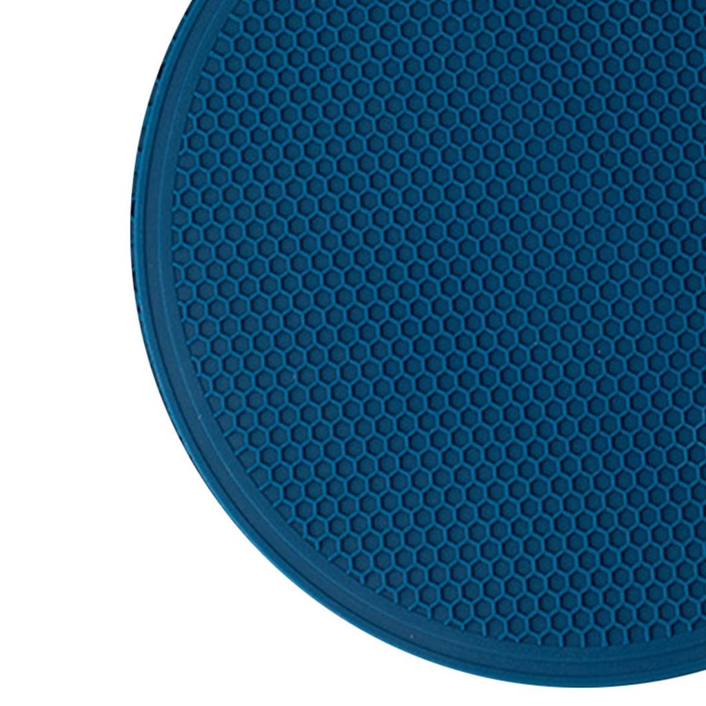 Insulation Pad Silicone Honeycomb Pattern Heat Resistant Eco Friendly Safe 30cm Pot Mat for Cups Bowls Plates Navy Blue