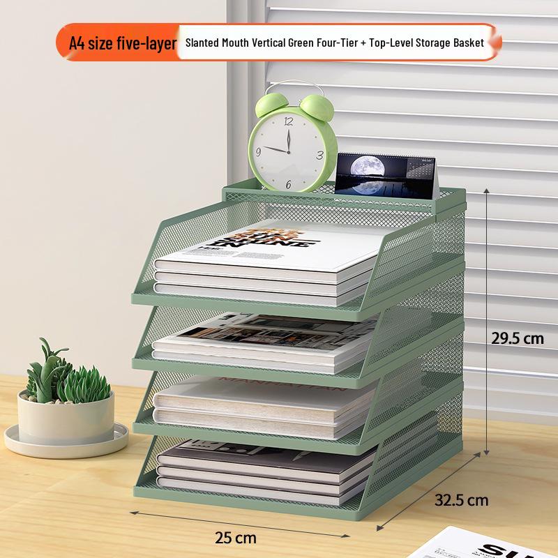 A3A4 Metall Desktop Aktenorganizer Rack - Büroarbeitsplatz Dokumentenhalter