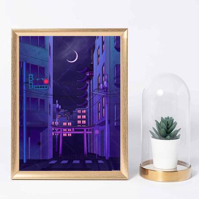 Wall Art Picture Canvas Posters City Night Black Builds Home Street Decoration Modular Painting HD Printed No Framed For Bedroom