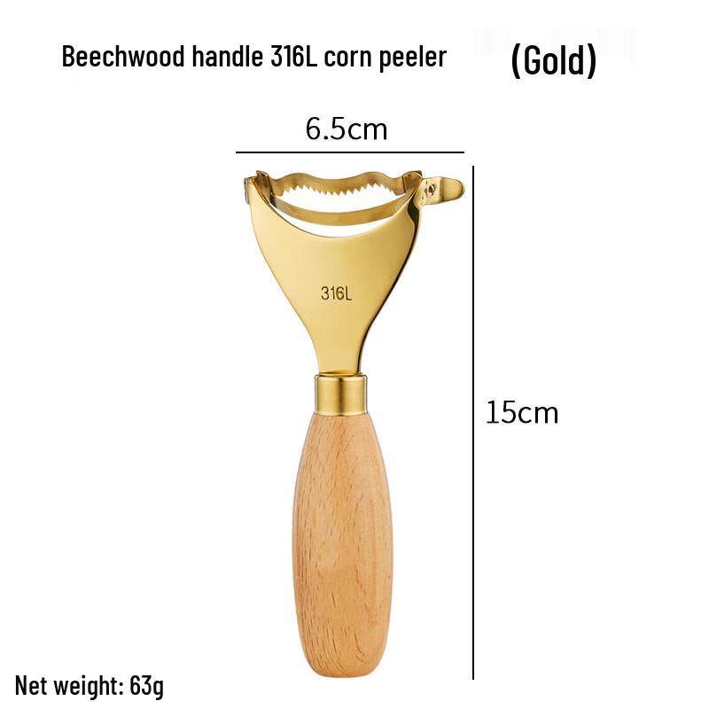 ZISIZ Wood Handle Corn & Potato Peeler