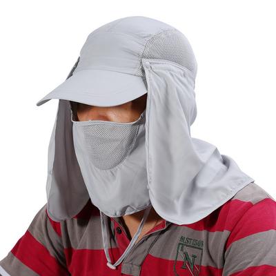 Cappello 360 Gradi Asciugatura Rapida Protezione UV con Copri Collo e Orecchie per Esterni(grigio)