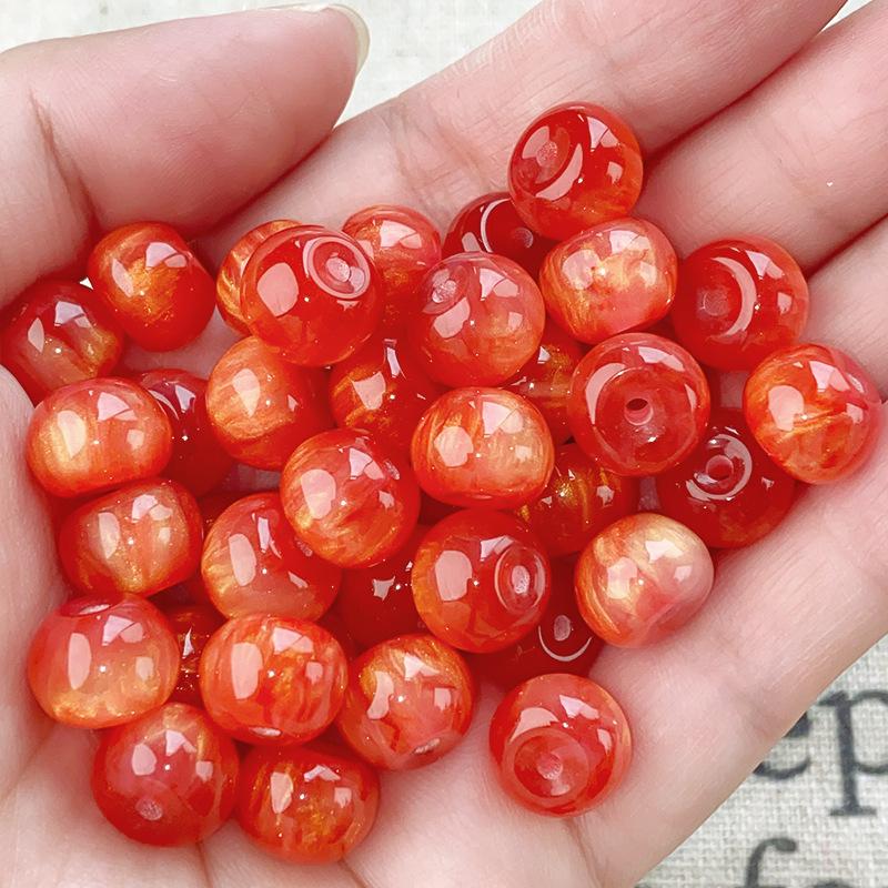 Hot Sale Bulk Resin Beads 50PCS or Customizable Quantity DIY Handmade Production Garment Accessories Round Beads Scattered Beads