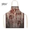 Horror Party Supplies Halloween Butcher Apron with Realistic Blood Stain, Washable Protective Work Apron, Cosplay Devil Outfit Costume Prop