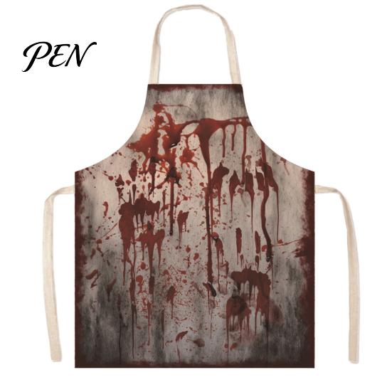 Horror Party Supplies Halloween Butcher Apron with Realistic Blood Stain, Washable Protective Work Apron, Cosplay Devil Outfit Costume Prop