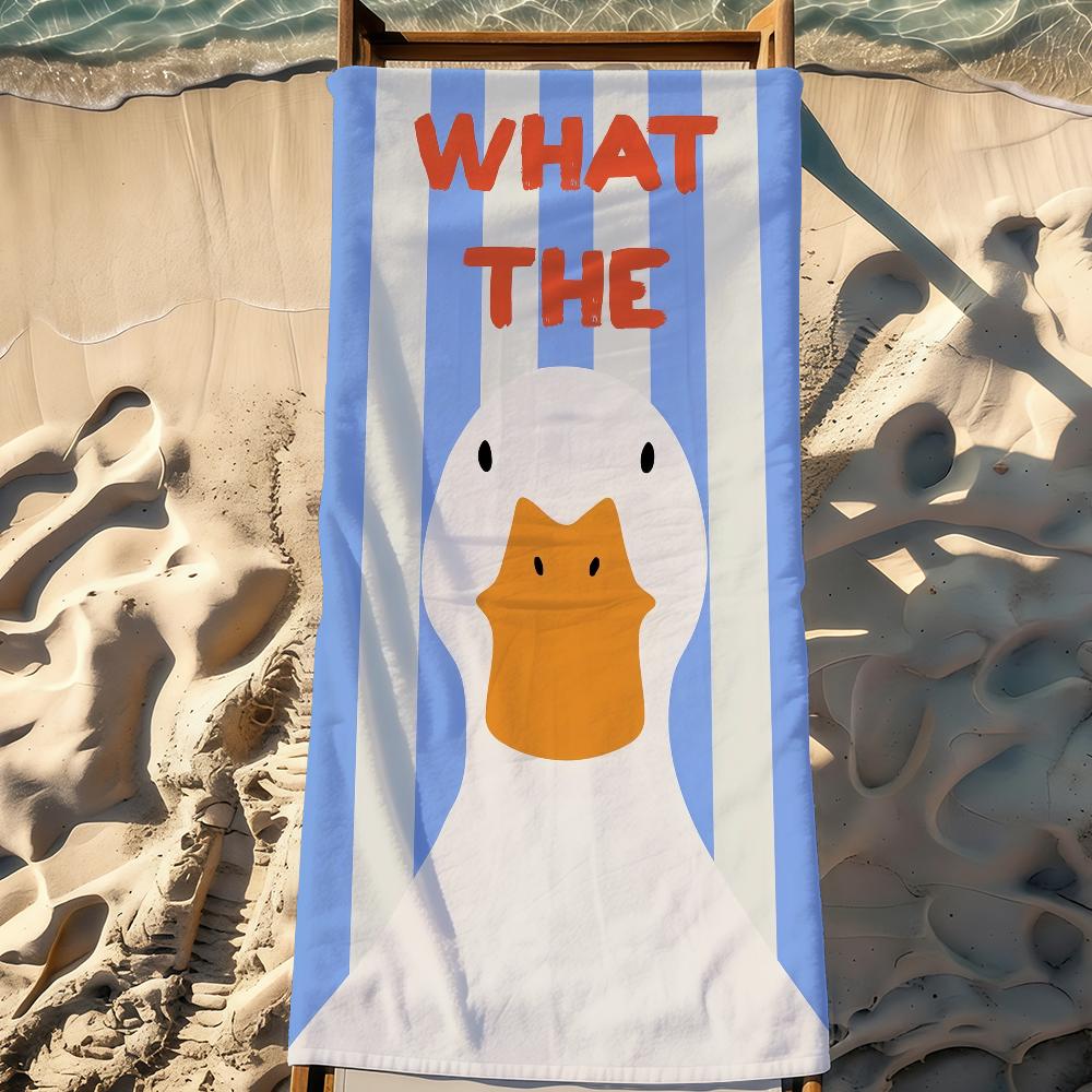 Creative Man Light Funny What The Duck Art Towel Sports Quick Dry Travel Camping Gear Sandproof Soft Large Beach Towel