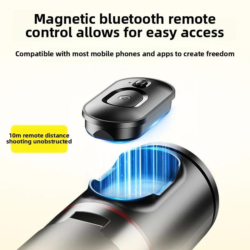 Foldable Selfie Stick 360-Degree Rotation Automatically Pops Portable Design Remote Control Mobile Phone Floor Standing Tripod