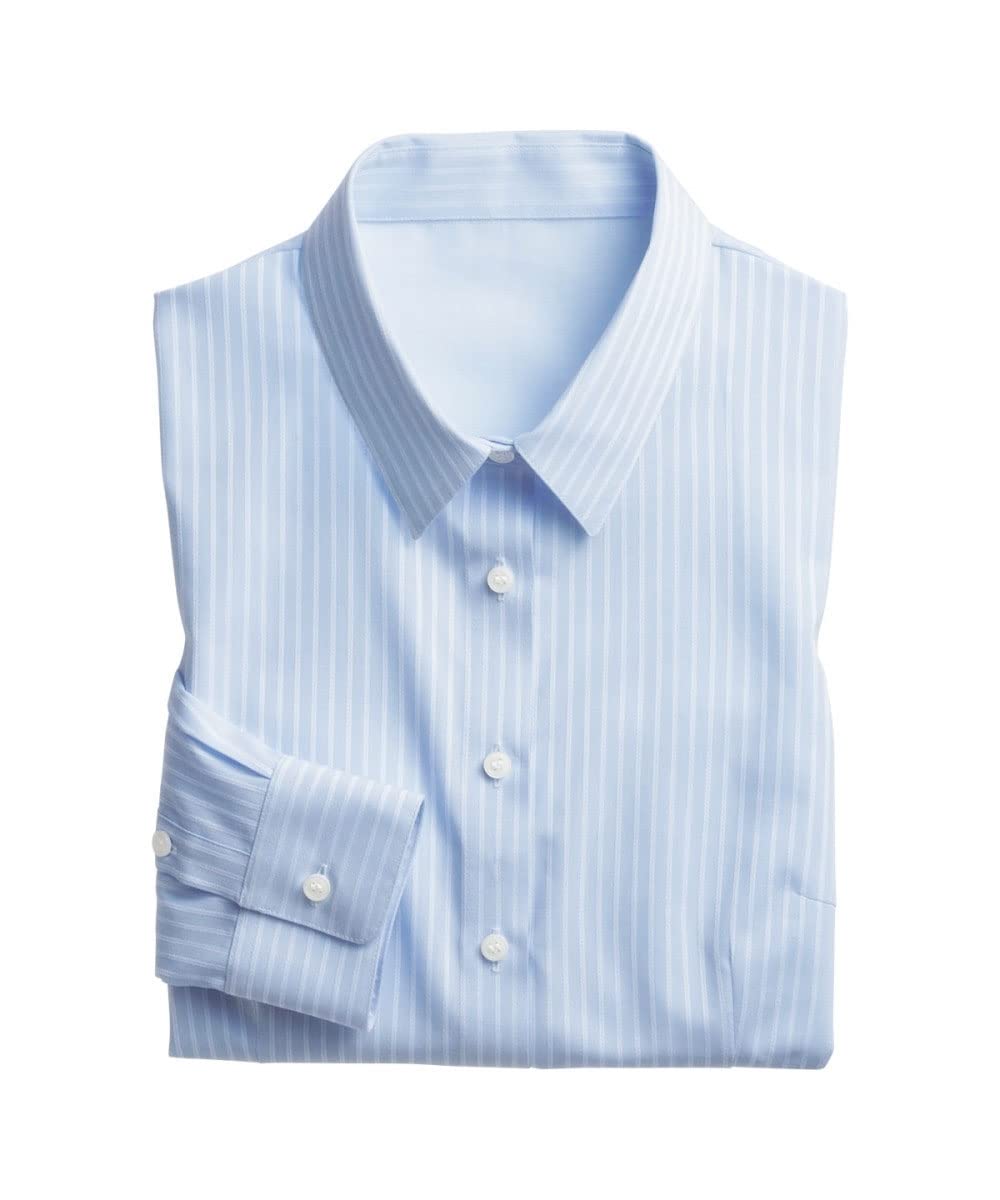 

Nissen Dobby Weave Regular Collar Shirt LL Shirt/Blouse, Shape-Retaining (Loose Bust), Sax,