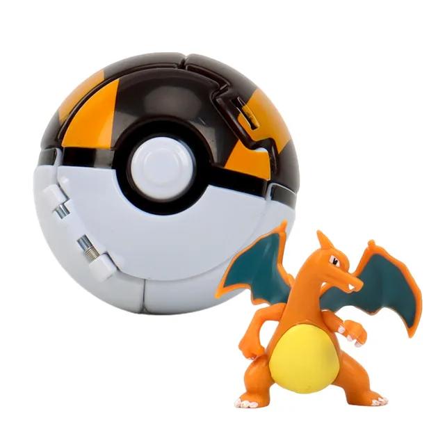Figure Pokeball Anime Figurines Cartoons Pikachu Charizard Squirtle Pocket Monster Pet Anime Action Model Toy Kids Gift