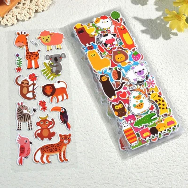 10 Sheets 3D Stickers for Kids Cartoon Animal Stickers kindergarten Reward Stickers for Studernt Toy Gift for Children Boy Girl