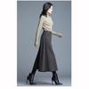 Autumn Winter Women's Woolen Pants Solid Pocket Elastic High Waist Fashion Elegant Loose Wide Leg Ankle Length Trousers