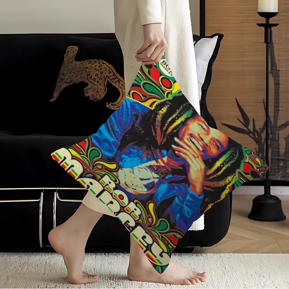 Keep Calm And Smoke Weed Bob Marley Cushion Cover Car Throw Pillow Case For Sofa Car Christmas Gift 40x40cm 45x45cm