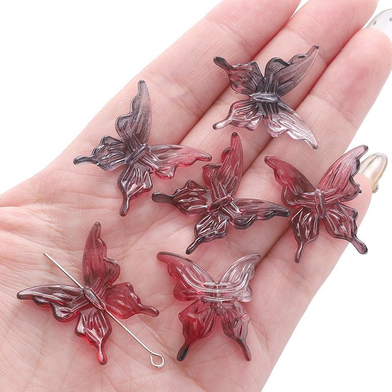 20pcs AB Double Color Butterfly Accessories DIY For Women Sweet Hair Ornament Rainbow Headwear Necklace Bracelet Jewelry Making