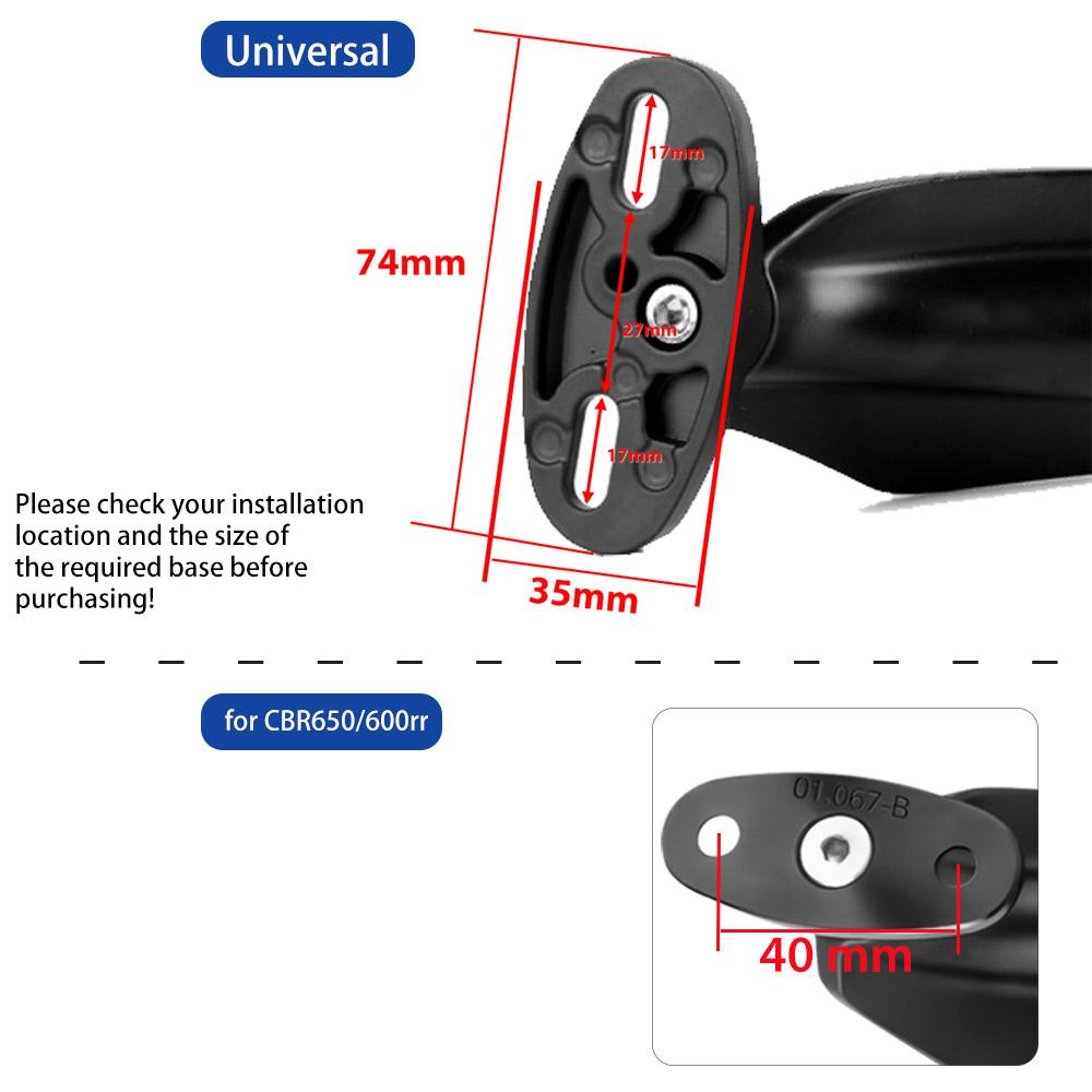 For Kawasaki Ninja 250 300 400 650 H2 H4 Adjustable Rotating Rearview Wind Swivel Wing Side Mirror Modified Motorcycle Mirrors