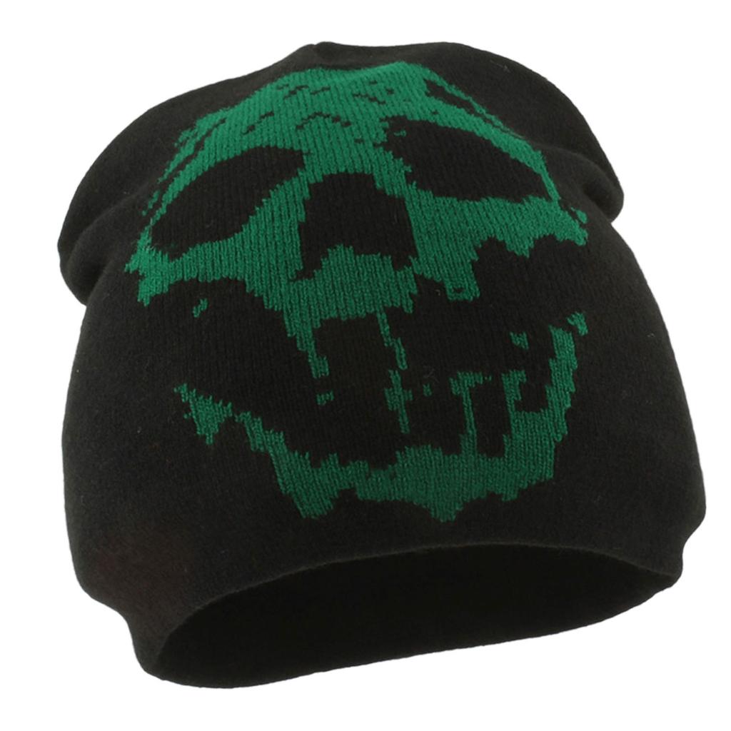 Halloween Fashion Acrylic Knitted Skull Cap With Skull Stretchy Fit For Street Trend Anime Enthusiasts