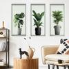 3D Potted Plants Wall Sticker Self-Adhesive Removable for Living Room Bedroom Background Home Decor