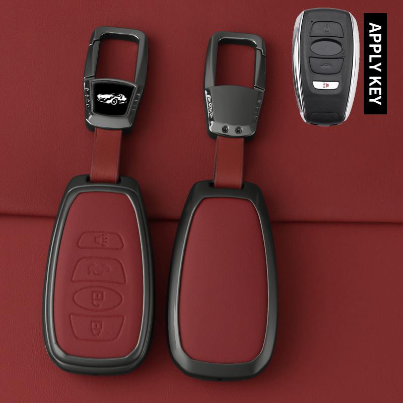 For Subaru Sti Brz Wrx Xv Ascent Forester Outback Impreza Legacy Car Key Cover Leather Zinc Alloy Key Case Case