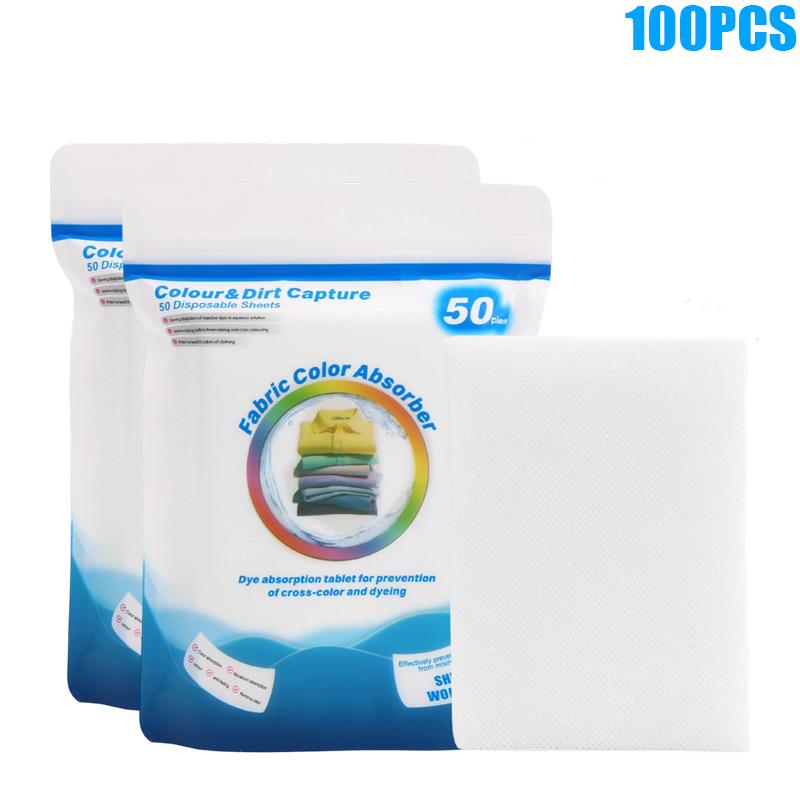 500/50PCS Dyeing Laundry Sheets Home Washing Machine Color Absorption Sheet Clothing Not Dyeing Color Catchers Laundry Tablets